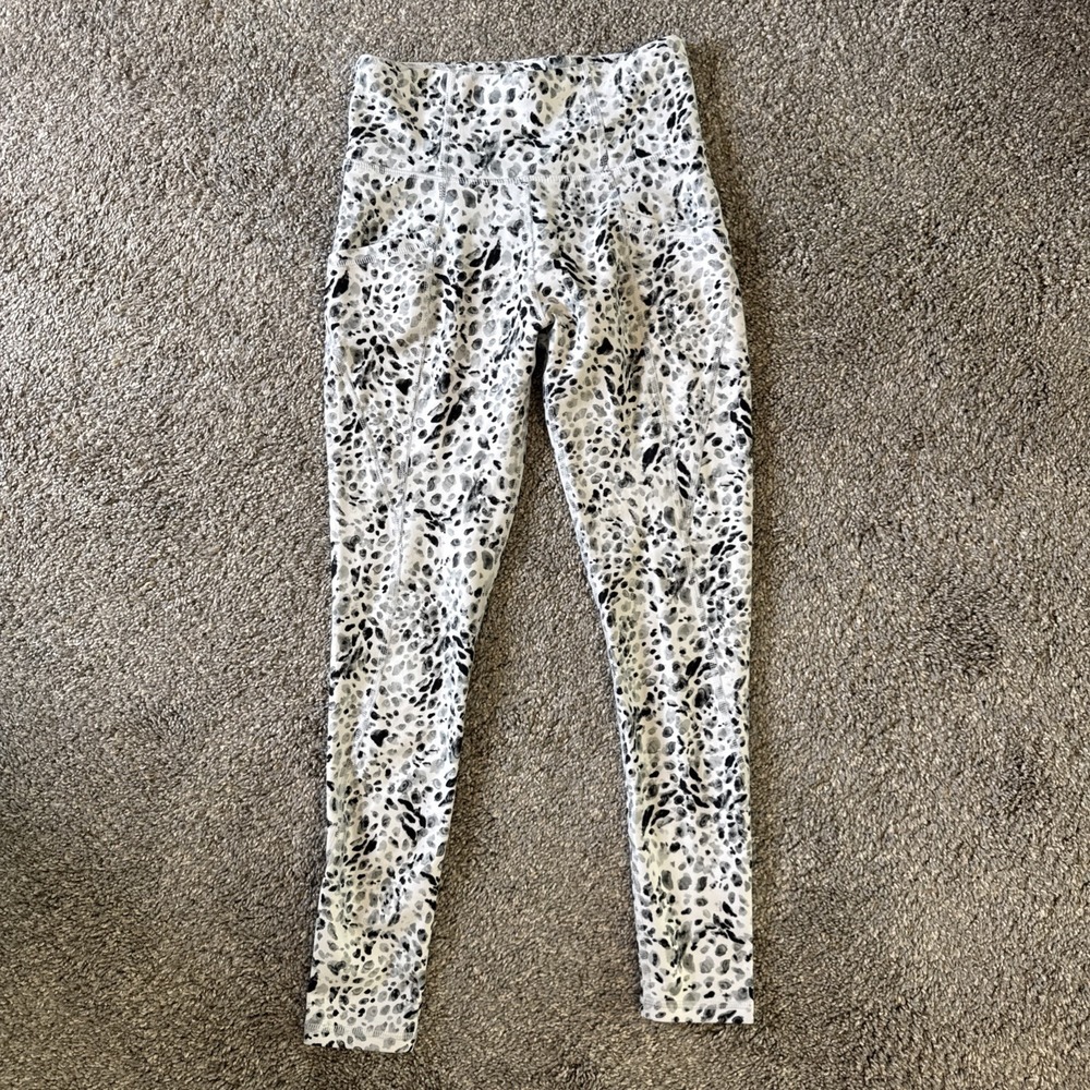 Freely Women's Leggings Pockets High Waist Watercolor Print Size‎ Small